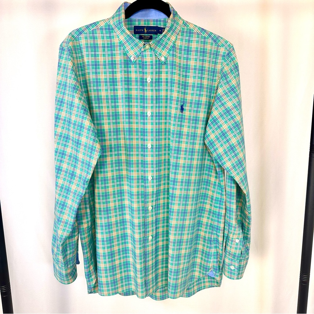 Ralph Lauren Blue and Green Plaid Button Down Shirt